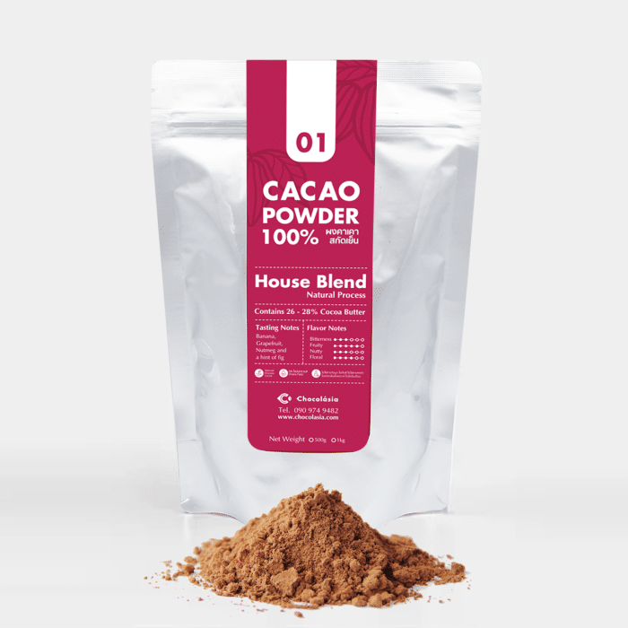 ผงโกโก้ สกัดเย็น สูตรเฮาส์เบลนด์ 1kg Cacao Powder (Natural Process) House Blend 01